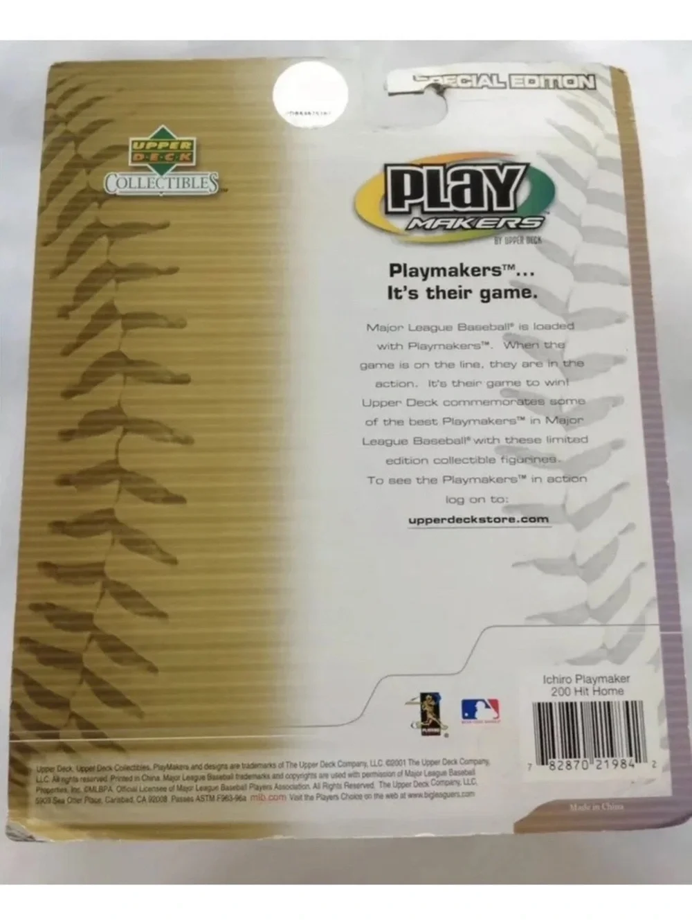SEATTLE MARINERS ICHIRO SUZUKI 2001 UPPER DECK PLAYMAKERS BOBBLE HEAD - NIB
